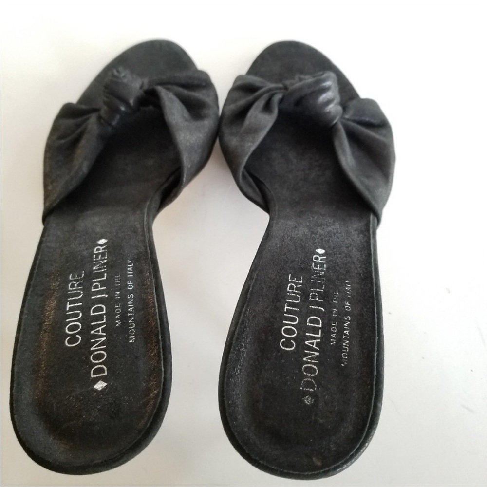 Donald Pilner Black Kitten Heels/ Mules 10 - Picture 3 of 6